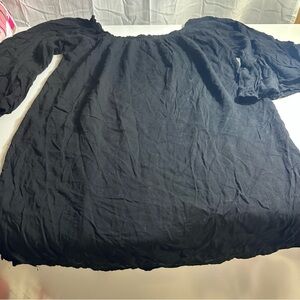Women’s Peasant Top Black Shirt with Flowing Sleeves- Size Small/Medium